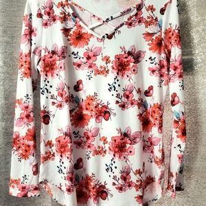 Womens size medium floral long sleeve blouse